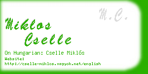 miklos cselle business card